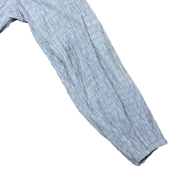 SOVERE Tie Front Light Blue Stretchy Crop Fit Top Blouse Size AUS 12 / US Large - Picture 5 of 9